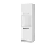 Vicco Meuble pour Four Fame-Line, Blanc Haute Brillance, 60cm avec étagères Ouvertes, à Combiner avec d'autres modules de la série Fame-Line