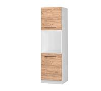 Vicco Meuble pour Four Fame-Line, Chêne de Force doré/Blanc, 60 cm avec étagères Ouvertes