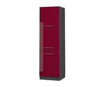 Meuble pour four Fame-Line, 60cm, Rouge bordeaux Haute brillance, Anthracite, Vicco
