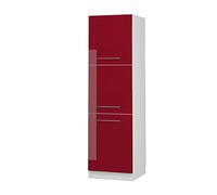 Meuble pour four Fame-Line, 60cm, Rouge bordeaux Haute brillance, Blanc, Vicco