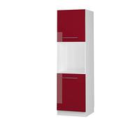 Vicco Meuble pour Four Fame-Line, Rouge Bordeaux Haute Brillance, 60cm avec étagères Ouvertes, à Combiner avec d'autres modules de la série Fame-Line