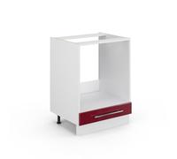 Vicco Meuble pour Four Fame-Line, Rouge Bordeaux Haute Brillance/Blanc, 60 cm sans Plan de Travail