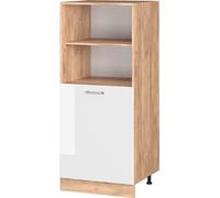 Vicco meuble pour four R-Line, 60 cm, Blanc Haute brillance/Chêne de force doré