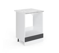 Vicco Meuble pour Four R-Line, Anthracite Haute Brillance/Blanc, 60 cm, PT Marbre