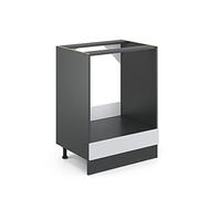 Vicco Meuble pour Four R-Line, Blanc Campagne/Anthracite, 60 cm sans Plan de Travail