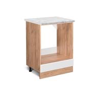 Vicco Meuble pour Four R-Line, Blanc Haute Brillance, 60 cm PT Marbre