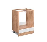 Vicco Meuble pour Four R-Line, Blanc Haute Brillance, 60cm | ✓ Niche pour four · Sans plan de travail · Pieds réglables en hauteur · Librement combinable · Intégration facile