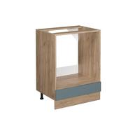 Vicco Meuble pour Four R-Line, Bleu-Gris/Chêne de Force doré, 60 cm sans Plan de Travail