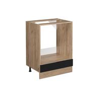 Vicco Meuble pour Four R-Line, Noir Haute Brillance/Chêne de Force doré, 60 cm sans Plan de Travail