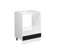 Vicco Meuble pour Four R-Line, Noir Haute Brillance/Blanc, 60 cm sans Plan de Travail
