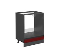 Vicco Meuble pour Four R-Line, Rouge/Anthracite, 60 cm J-Shape, sans Plan de Travail