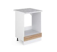Vicco Meuble pour Four R-Line, Sonoma, 60cm | ✓ Niche pour four · Plan de travail incl. · Pieds réglables en hauteur · Librement combinable · Intégration facile