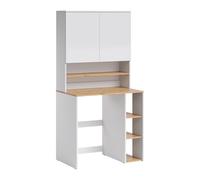 Vicco meuble pour lave-linge "Viktor", Blanc/Chêne Artisan 93.6 x 88.2 cm | 2 Portes · 7 compartiments · Pour machines à laver de 60 cm · Surface de travail pratique · Place pour lessive