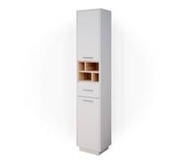 Vicco Meuble Salle de Bain Beatrice, Blanc, 38x190cm, pour Le Rangement des Accessoires de Salle de Bain et Compatible avec Beatrice