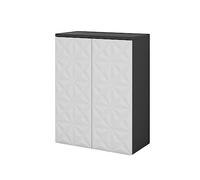 Vicco Meuble Salle de Bain Edge, Noir, 60x79.5cm avec 2 Portes et 3 Compartiments, pour Le Rangement dans la Salle de Bain avec mécanisme Push-to-Open