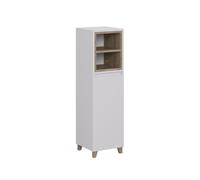 Vicco Meuble Salle de Bain Elnor, Blanc/chêne, 30x105cm