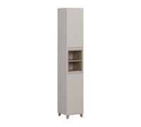 Vicco Meuble Salle de Bain Elnor, Grège/Chêne, 30x170cm avec 2 Portes