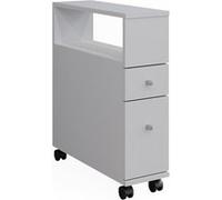 Vicco Meuble salle de bain Fynn, Blanc, 17.6x61.6cm avec 2 tiroirs Blanc G