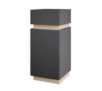 Vicco Meuble Salle de Bain Gloria, Anthracite, 33x75.5cm avec Porte et tiroir, avec découpe pour Siphon et Compatible avec la série Gloria