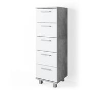 Vicco Meuble Salle de Bain Ilias, Béton, 30x95cm, adapté à la Fixation Murale et Compatible avec la série Ilias
