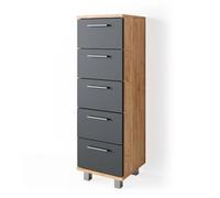 Vicco Meuble Salle de Bain Ilias, Chêne de Force doré, 30x95cm, adapté à la Fixation Murale et Compatible avec la série Ilias