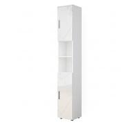 Vicco Meuble Salle de Bain Irma, Blanc Haute Brillance, 30x192cm, pour Le Rangement des Accessoires de Salle de Bain et Compatible avec la série Irma