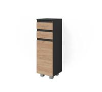 Vicco Meuble Salle de Bain J-Shape, Chêne de Force doré, 30x95cm, pour Le Rangement des Accessoires de Salle de Bain et des Produits de Soin