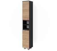 Vicco Meuble Salle de Bain J-Shape, Gris, 30x190cm, pour Le Rangement et la Combinaison avec d'autres éléments en Forme de J