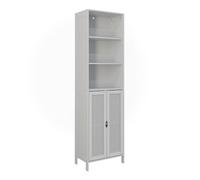Vicco Meuble Salle de Bain Liora, Blanc, 48x170cm avec 2 Portes, pour Le Rangement des Accessoires de Salle de Bain et des Serviettes
