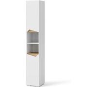 Vicco Meuble salle de bain Marelle, Blanc, 30x180cm avec portes, et compartiments ouverts Blanc G