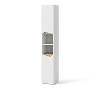 Vicco Meuble Salle de Bain Marelle, Blanc/Artisan, 30x180cm avec Portes, et Compartiments Ouverts, pour Le Rangement des Accessoires de Salle de Bain et des Serviettes