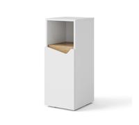 Vicco Meuble Salle de Bain Marelle, Blanc/Artisan, 30x74.5cm avec Porte et Compartiment Ouvert, pour Le Rangement des Accessoires de Salle de Bain et des Serviettes