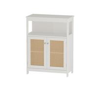 Vicco Meuble Salle de Bain Rosario, Blanc, 60x80cm avec Portes et Compartiment Ouvert, pour Le Rangement des Accessoires de Salle de Bain et des Serviettes