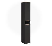 Vicco Meuble Salle de Bain Ruben, Anthracite/Chêne Artisan 30.2 x 192.5 cm | 2 Portes · 7 compartiments · Rangement ouvert & fermé · Pour serviettes & accessoires