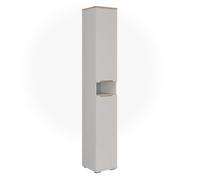 Vicco Meuble Salle de Bain Ruben, Blanc/Chêne Artisan 30.2 x 192.5 cm | 2 Portes · 7 compartiments · Rangement ouvert & fermé · Pour serviettes & accessoires