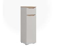 Vicco Meuble Salle de Bain Ruben, Blanc/Chêne Artisan, 30.2x97.5cm | 1 Tiroir · 1 Porte · Rangement fermé · Forme peu encombrante · Pour produits de soin & accessoires de salle de bains