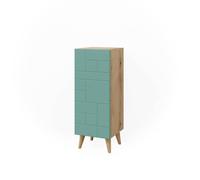 Vicco Meuble Salle de Bain Rudi, Vert Menthe, 30.3x80.3cm avec Porte, avec mécanisme Push-to-Open et Conception modulaire combinable