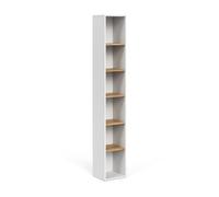 Vicco Meuble salle de bain "Viktor", Blanc/Artisan, 30x188.6cm | 6 compartiments · Pour serviettes & accessoires · Rangement ouvert · Beaucoup de rangement en hauteur