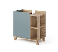 Vicco Meuble sous lavabo Karen, Sonoma/Bleu, 60x65cm