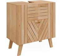 Vicco Meuble sous lavabo Lucie, Bambou, 60x65cm avec 2 Portes
