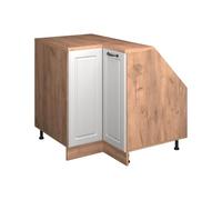 Vicco Meuble sous Pente Armoire d'angle Rion Blanc Campagne/Chêne doré | Façade en MDF · Profondeur 60 cm · Pieds réglables en hauteur · Relie deux côtés sous pente