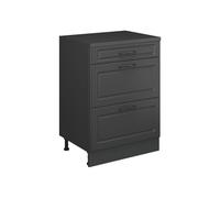 Vicco Meuble sous Pente R-Line, Anthracite Campagne, 60cm sans Pente avec 3 tiroirs