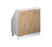 Vicco Meuble sous Pente R-Line, Artisan chêne/Blanc, 80cm avec 2 Portes