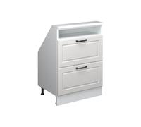 Vicco Meuble sous Pente R-Line, Blanc Campagne/Blanc, 60cm avec 2 tiroirs