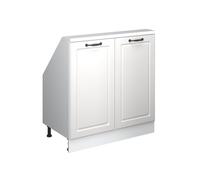 Vicco Meuble sous Pente R-Line, Blanc Campagne/Blanc, 80cm avec 2 Portes