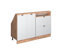Vicco Meuble sous Pente R-Line, Blanc cannelé, 120cm Lot de 2