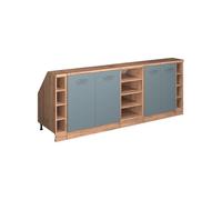 Vicco Meuble sous Pente R-Line, Bleu-Gris, 210cm Lot de 5 caissons 60 cm de Profondeur, Convient aux Murs inclinés et à Une Installation de Cuisine Variable