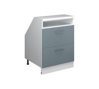 Vicco Meuble sous Pente R-Line, Bleu-Gris, 60cm 2 tiroirs, 60 cm de Profondeur, pour Une Combinaison Libre au Sein de systèmes de Cuisine modulaires