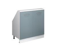 Vicco Meuble sous Pente R-Line, Bleu-Gris, 80cm | 2 Portes · Profondeur 46 cm · Pieds réglables en hauteur · 1 Tablette · Librement combinable