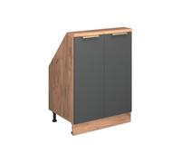 Vicco Meuble sous Pente R-Line, Chêne Anthracite-Or/Force de l'or, 60cm avec 2 Portes